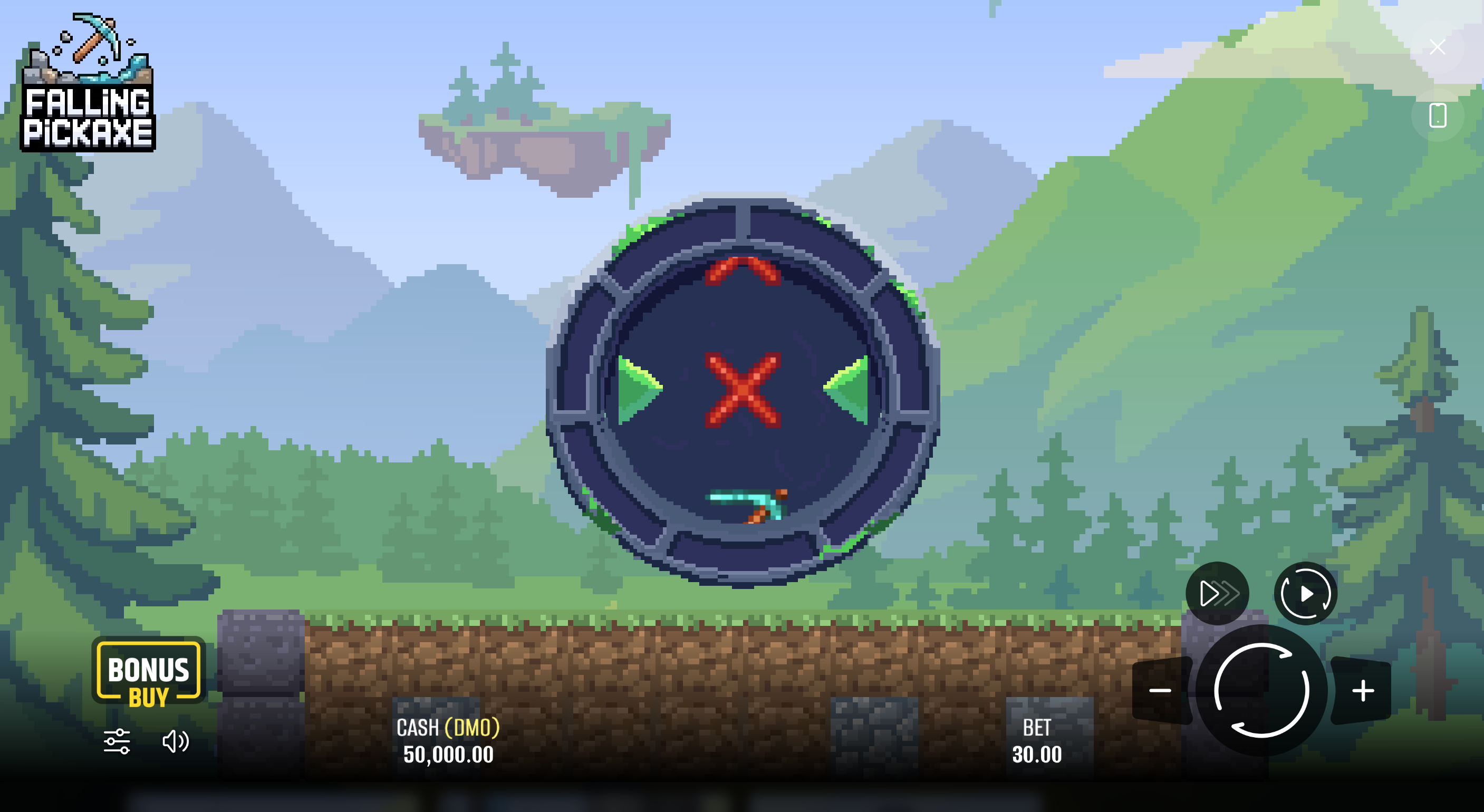 Скріншот ігрового поля Falling Pickaxe